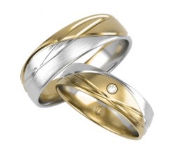 Sada snubních prstenů 585 14K kombinovaná ve dvou barvách zlata individuální objednávka