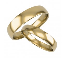 Obrączki ślubne w profilu półokrągłym wykonane w złocie 0.585 14K