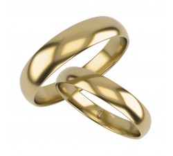 Para obrączek ślubnych mocniej półokrągłych z złota 585 14K