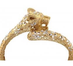 Bransoletka złota 585 14K głowa pumy sztywna otwierana nowoczesne wykonanie