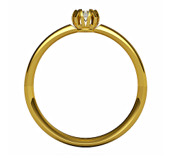 Pierścionek złoty z brylantem i oprawą w formie rozwijające się kwiatu symbolika