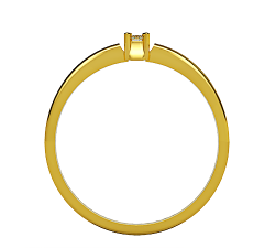 Delikatny pierścionek z brylantem 2 mm złoto żółte 585 14K