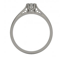 Piękny pierścionek z białego złota 585 14K z brylantem 3 mm królewski model
