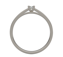 Klasyczny model pierścionka z jednym brylantem, subtelny model złoto 585 14K białe