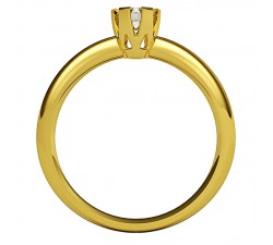 Idealny pierścionek z brylantem 4 mm, klasyczna ponadczasowa forma