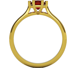Pierścionek złoty z dużym rubinem 5 mm doskonałe wykonanie piękny model