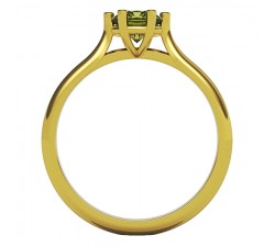 Pierścionek złoty z dużym olwinem 5 mm doskonałe wykonanie piękny model